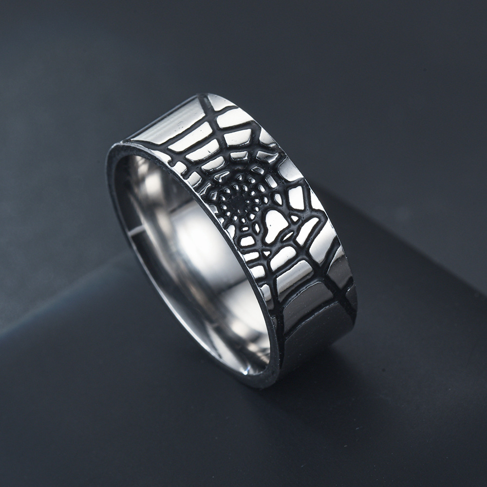 Initial Ring Custom - Anillo de telaraña Simple de acero