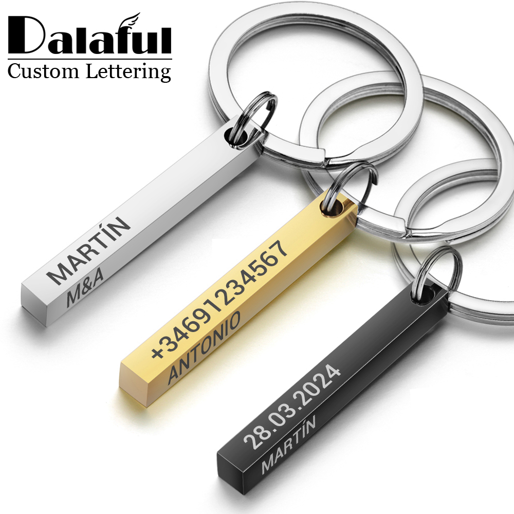 Initial Ring Custom - Llaveros personalizados de acero inoxidable Llaveros