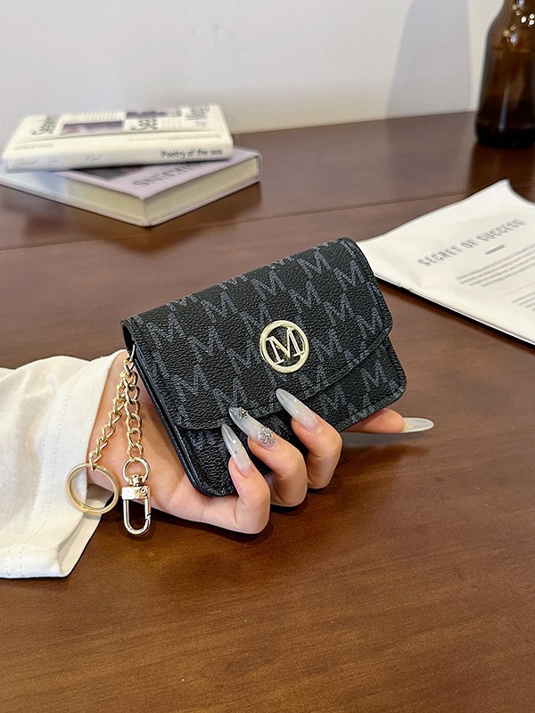 Monogram Keychain Leather - Tarjetero de Piel Sintética con Estampado