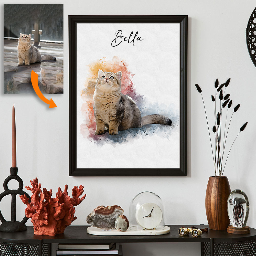 Pet Portrait Custom - Retrato de mascota personalizado de foto,