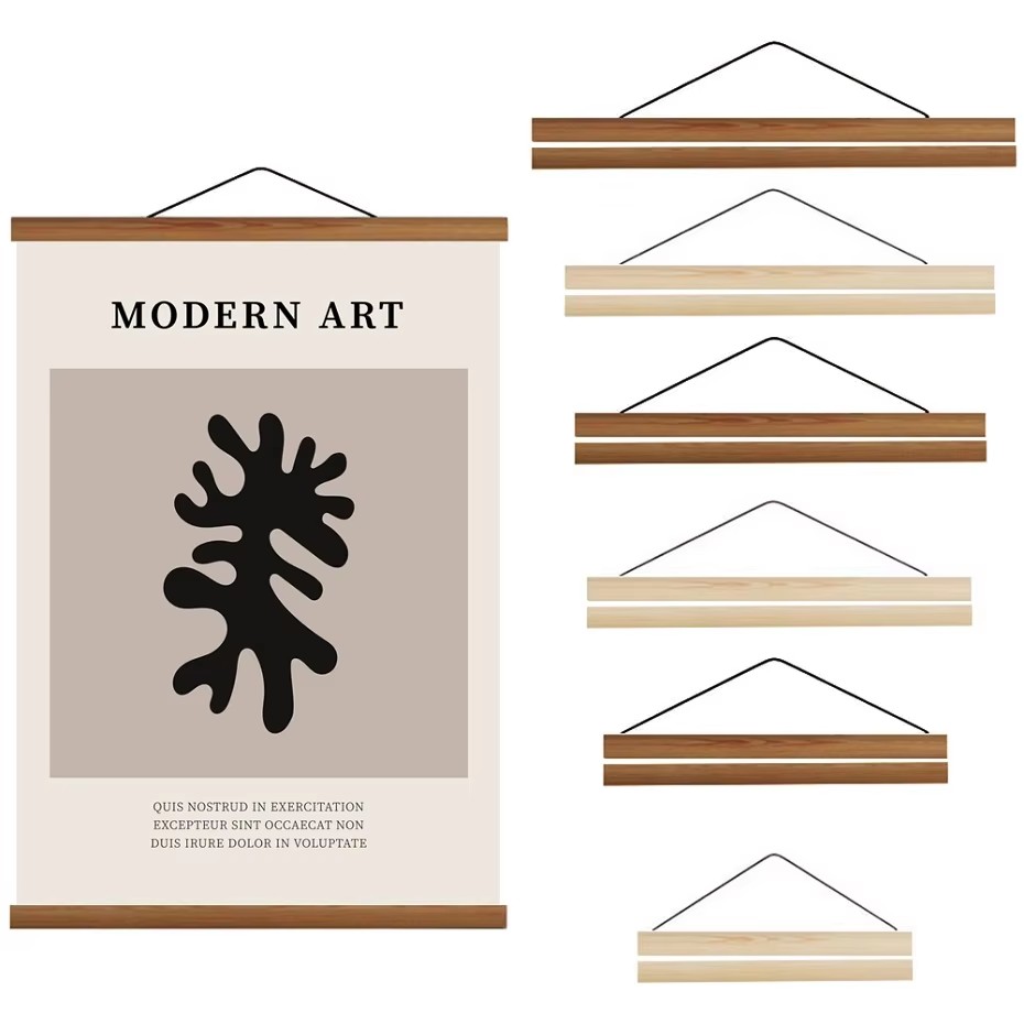 Engraved Wood Frame - 7 colores 30 40 50cm colgador