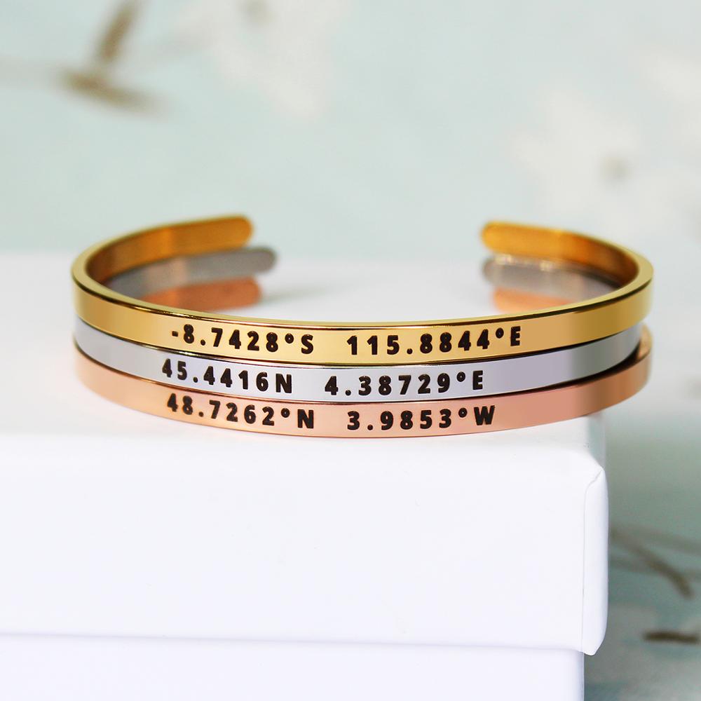 Coordinates Bracelet - Pulsera de coordenadas personalizadas de 4mm