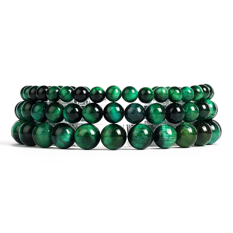 Coordinates Bracelet - Pulsera de ojo de tigre verde