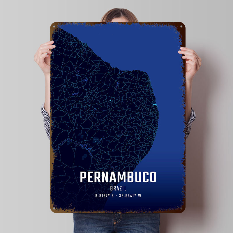 Custom Map Poster - Póster de Metal con mapa de