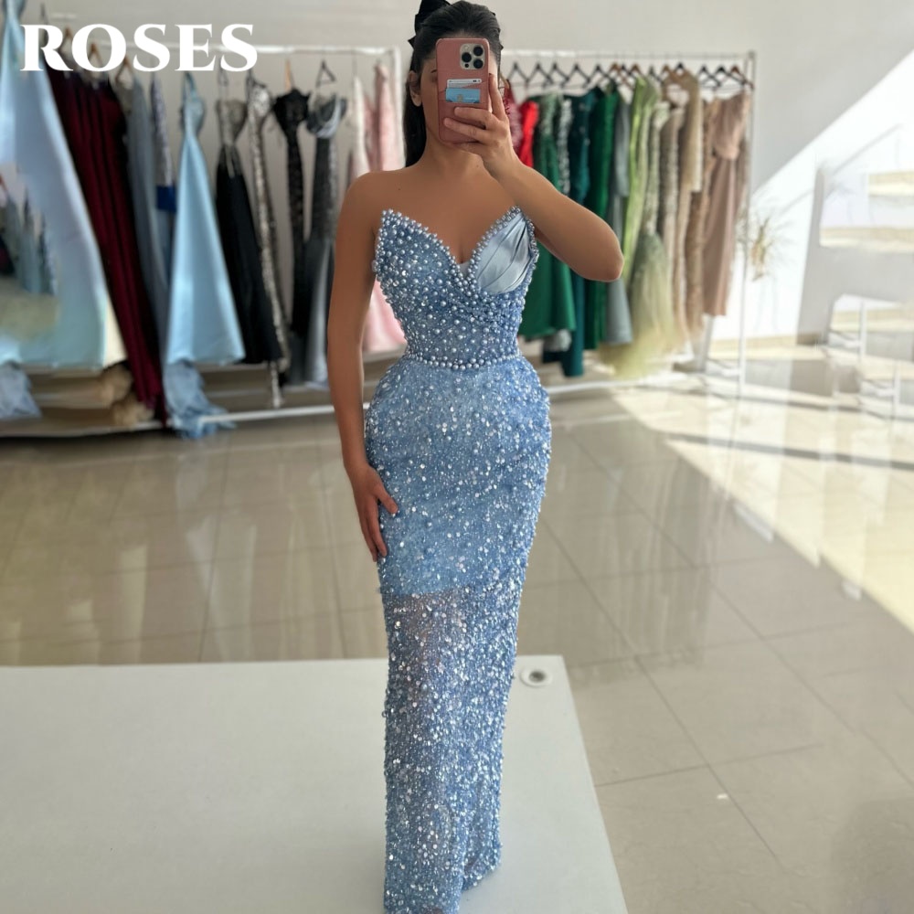 Custom Night Sky - ROSES Vestido de fiesta glamuroso azul