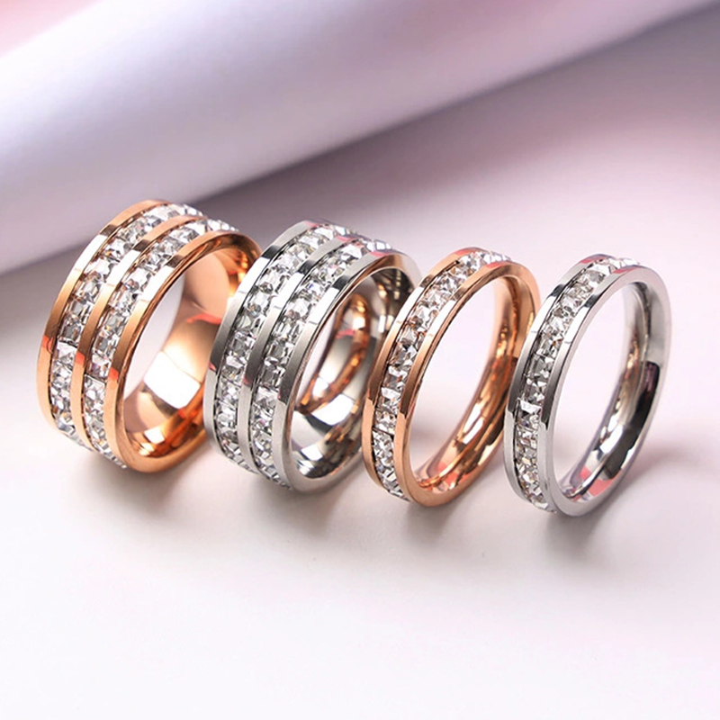 Initial Ring Custom - Anillo de acero inoxidable con circonita