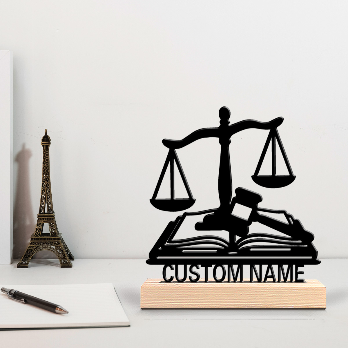 Engraved Wood Frame - 1 pieza de arte metálico personalizado