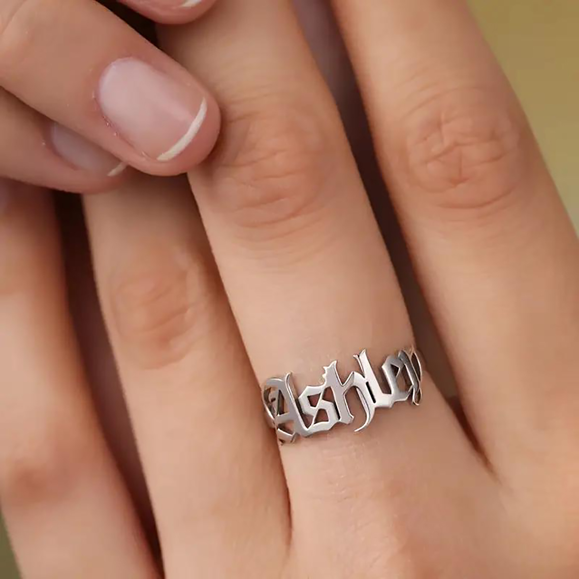 Initial Ring Custom - Anillo de oro personalizado para mujer,
