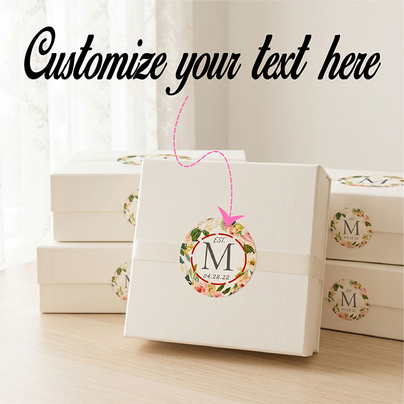 Personalized Name Box - Pegatinas Personalizadas con Fecha, Etiquetas de