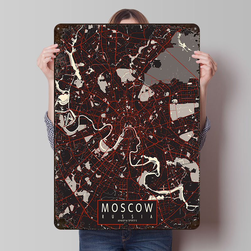 Póster de Metal de Vector de m - Custom Map Poster reseña y precio