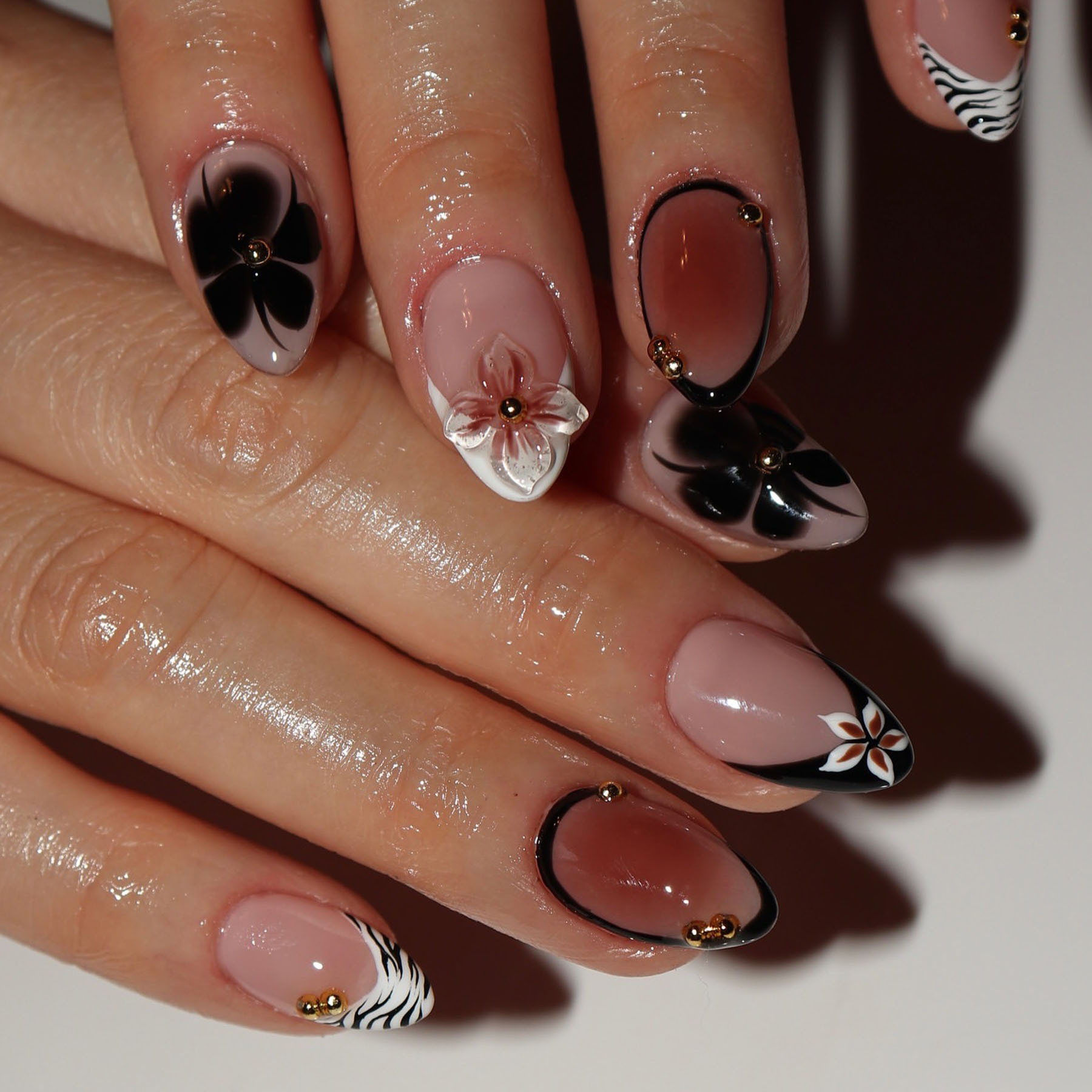 24 Uds. De uñas postizas de fl - Pressed Flower Art reseña y precio
