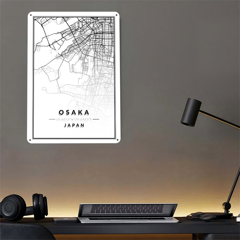 Mapa de Osaka con Textura 3D,  - Custom Map Poster reseña y precio