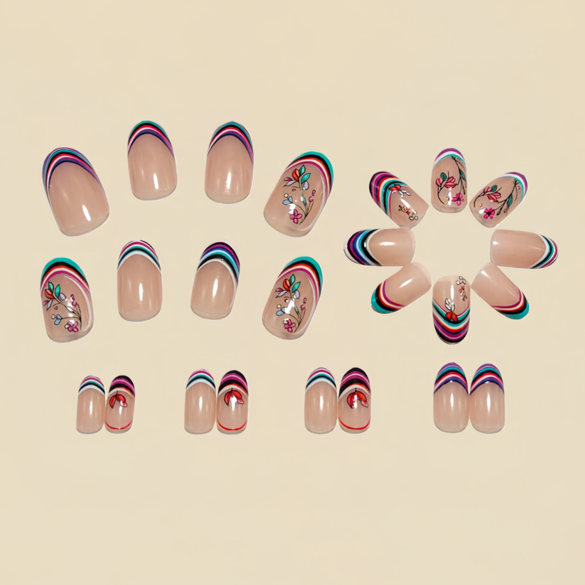 Uñas postizas medianas para mu - Pressed Flower Art reseña y precio
