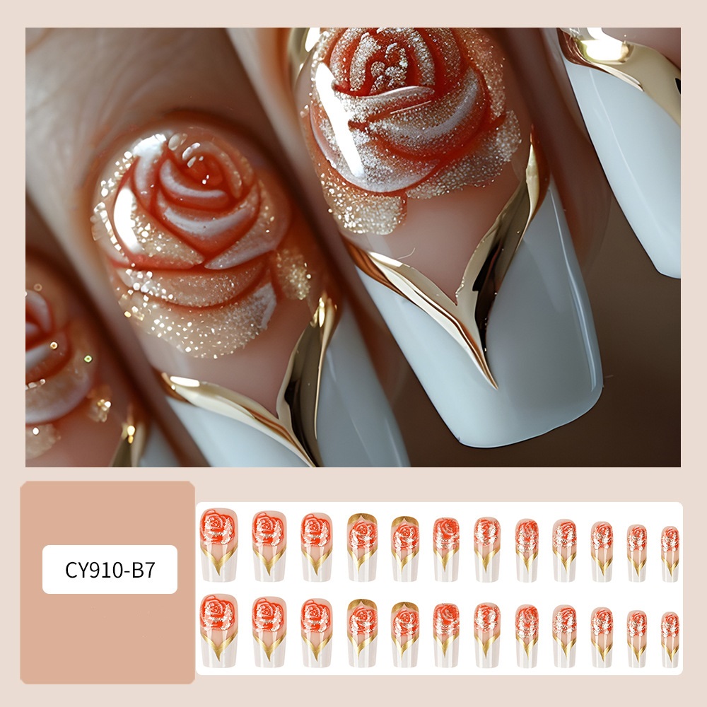 Uñas postizas cuadradas de tam - Pressed Flower Art reseña y precio