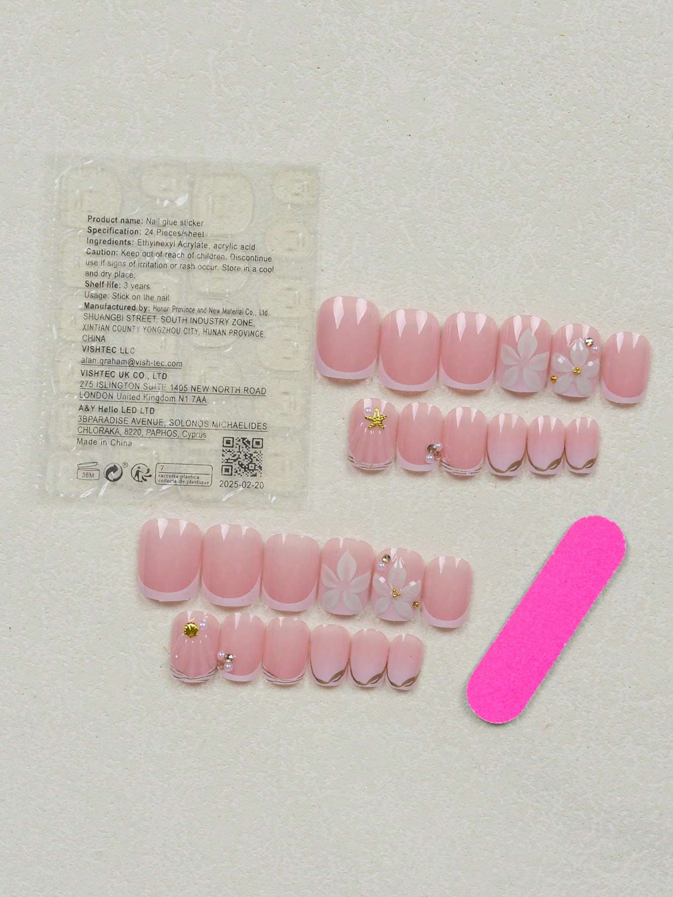 24 Uñas Postizas Acrílicas Cor - Pressed Flower Art reseña y precio