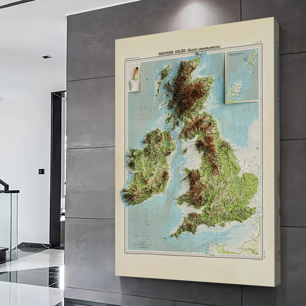 Mapa en relieve 3D de las Isla - Custom Map Poster reseña y precio
