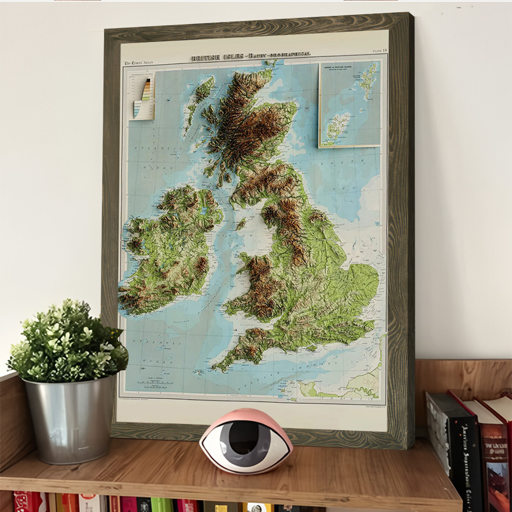 Mapa en relieve 3D de las Isla - Custom Map Poster reseña y precio