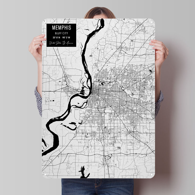 Memphis TN USA carteles de hoj - Custom Map Poster reseña y precio