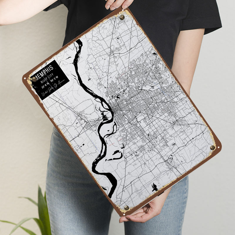 Memphis TN USA carteles de hoj - Custom Map Poster reseña y precio