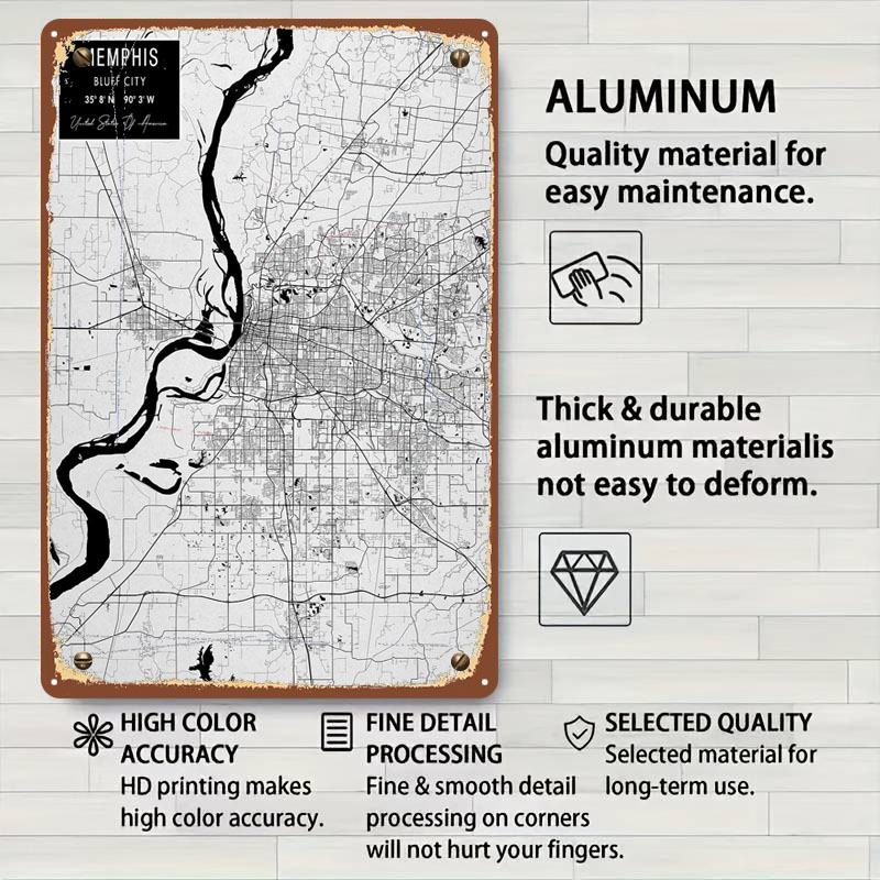 Memphis TN USA carteles de hoj - Custom Map Poster reseña y precio