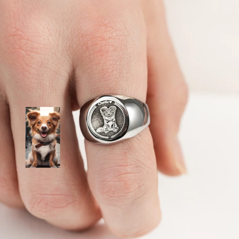 Anillo de sello con foto graba - Initial Ring Custom reseña y precio