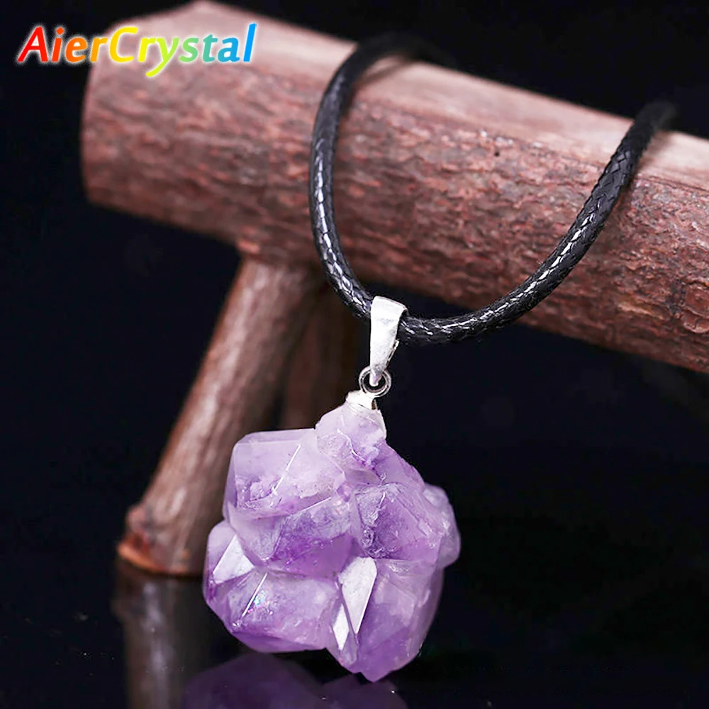 Colgante de piedra rugosa de a - Birth Flower Necklace reseña y precio