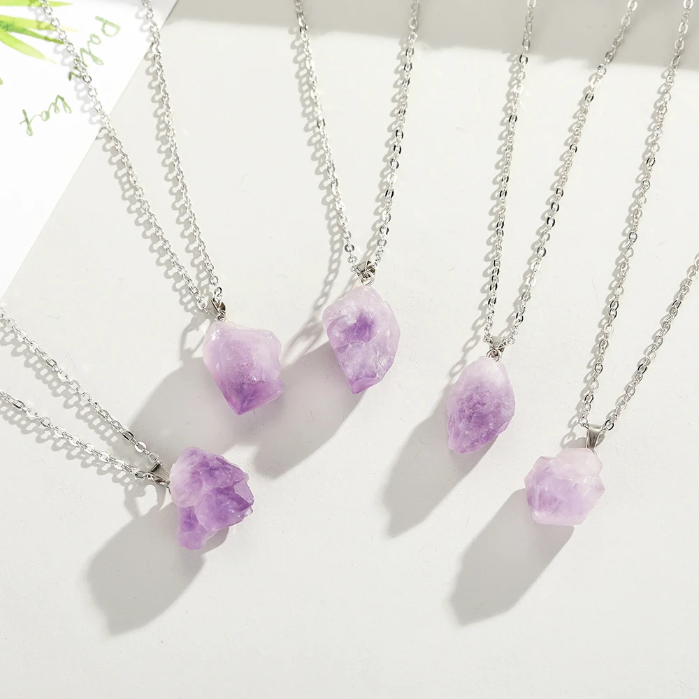 Colgante de piedra rugosa de a - Birth Flower Necklace reseña y precio
