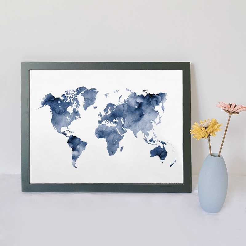 Mapa del mundo azul impreso, p - Custom Star Map reseña y precio