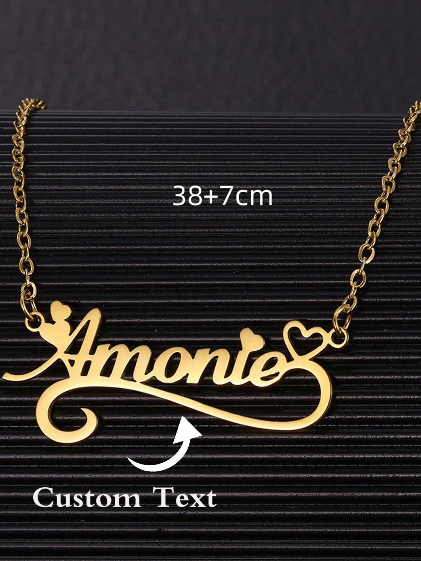 Collares de corazón hueco con  - Name Necklace Custom reseña y precio