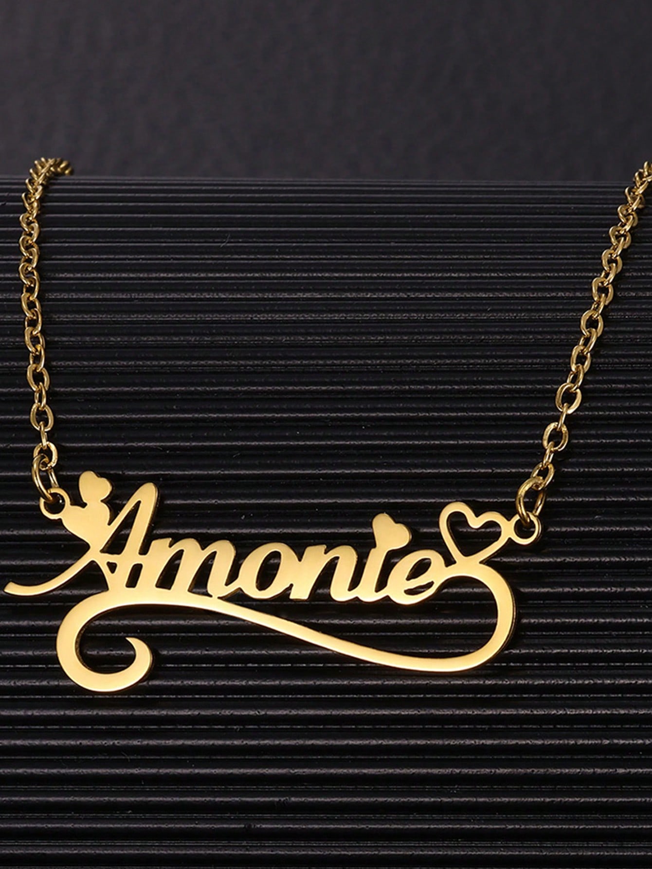 Collares de corazón hueco con  - Name Necklace Custom reseña y precio