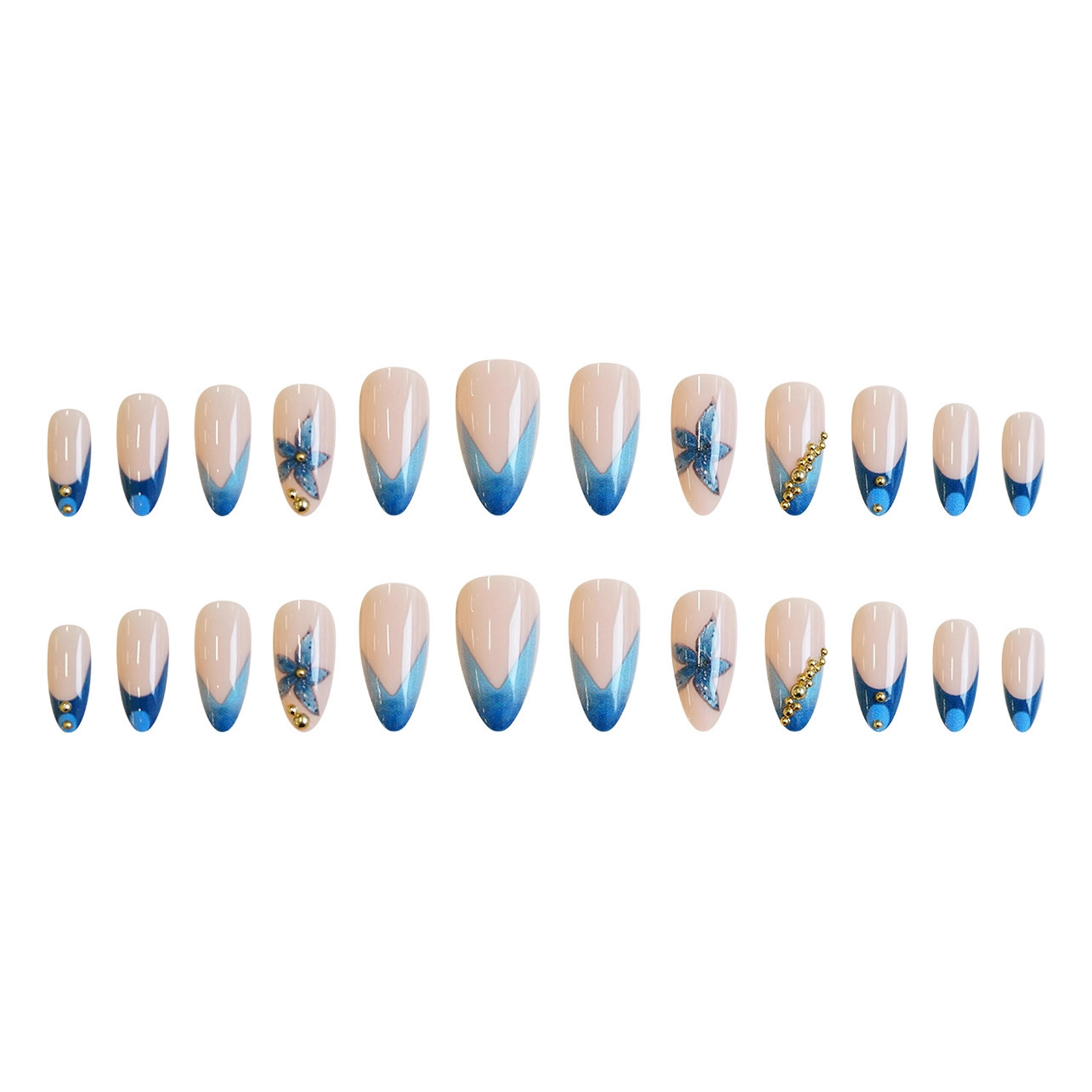 Uñas postizas color nude con d - Pressed Flower Art reseña y precio