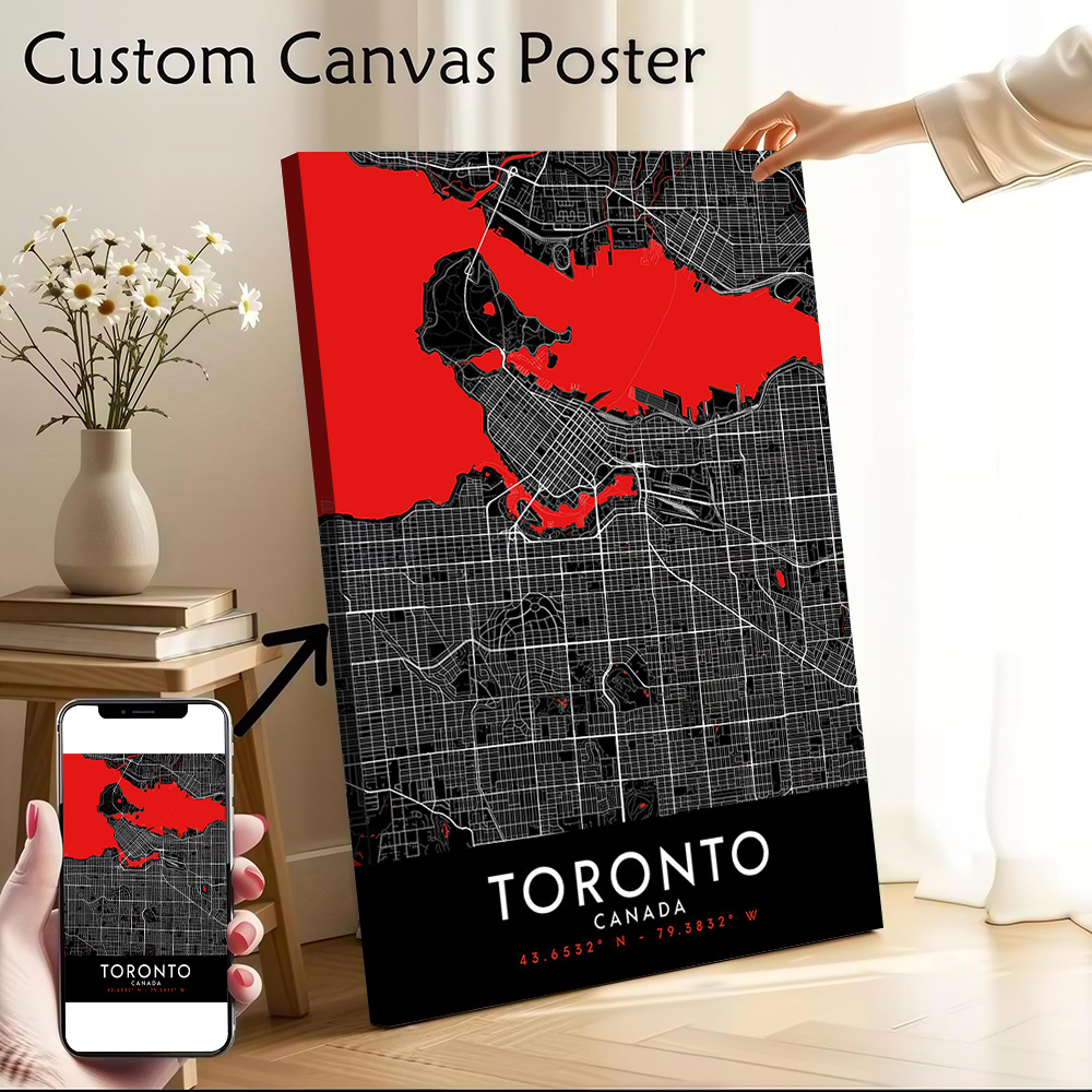 Póster de lienzo con mapa de T - Custom Map Poster reseña y precio