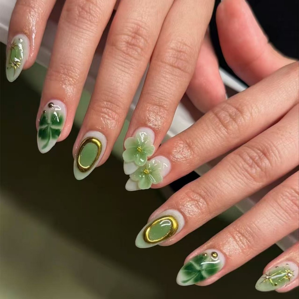 24 Uñas Postizas de Lujo Color - Pressed Flower Art reseña y precio