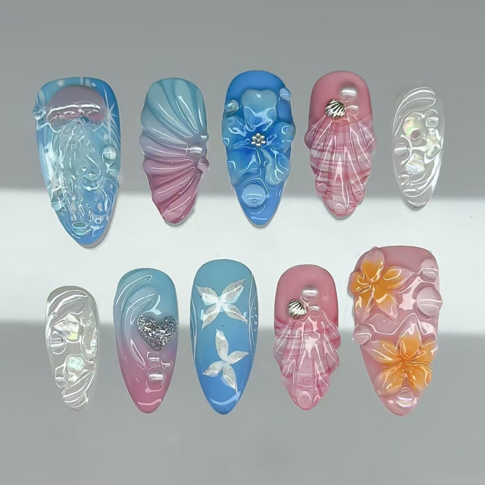 24 Uñas Postizas de Lujo Color - Pressed Flower Art reseña y precio