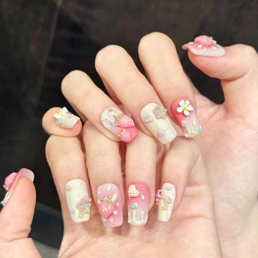10 Uñas Postizas Cuadradas Hec - Pressed Flower Art reseña y precio