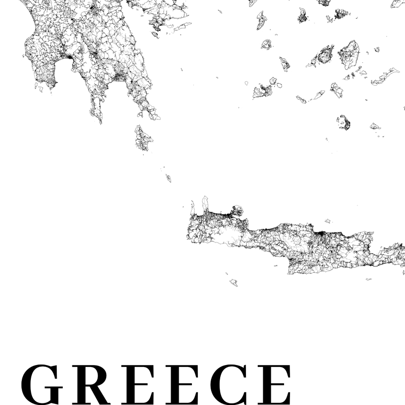 Póster de mapa de ruta de Grec - Custom Star Map reseña y precio