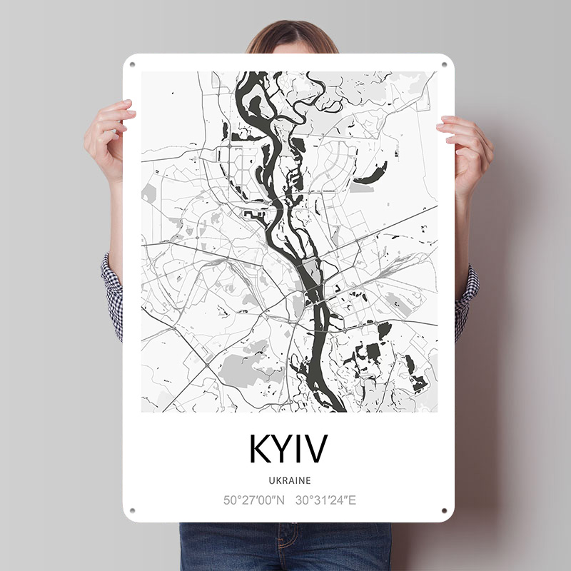 Mapa de la ciudad de Kiev, pós - Custom Map Poster reseña y precio