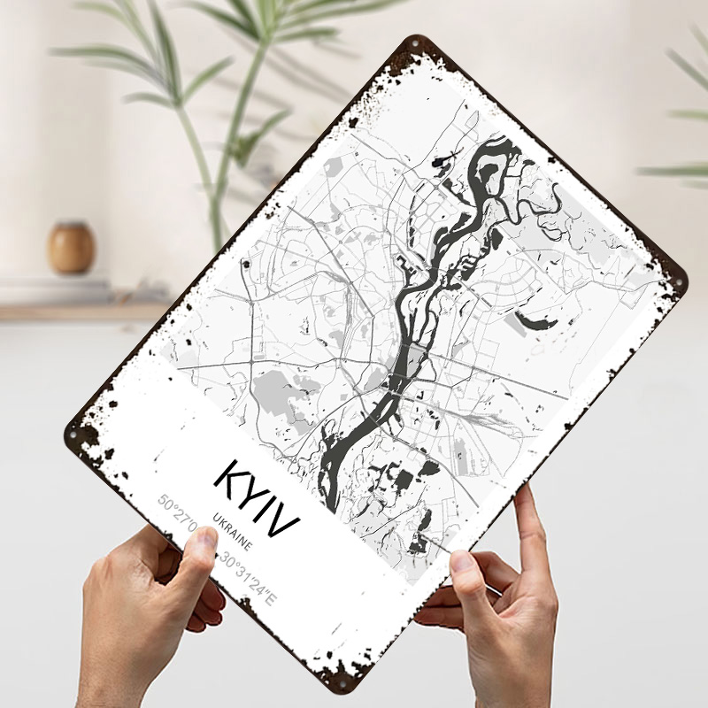 Mapa de la ciudad de Kiev, pós - Custom Map Poster reseña y precio