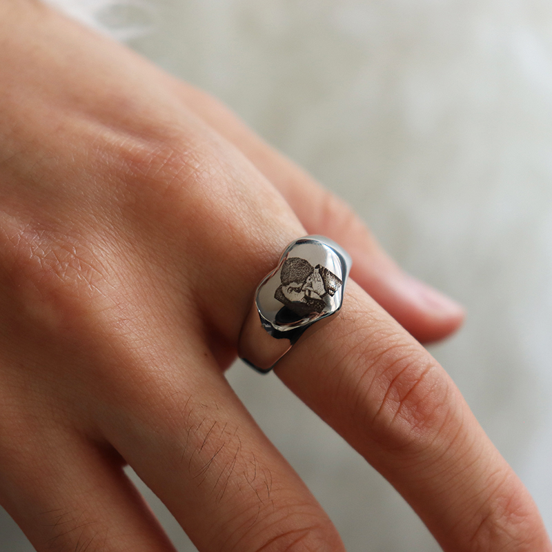 Anillos redondos de corazón co - Initial Ring Custom reseña y precio