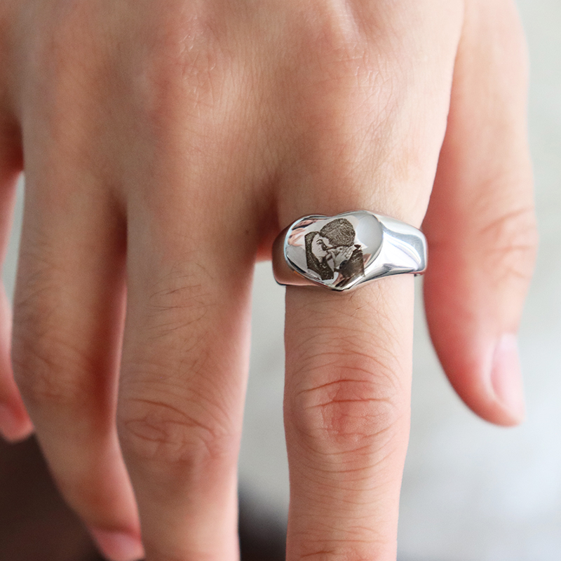 Anillos redondos de corazón co - Initial Ring Custom reseña y precio