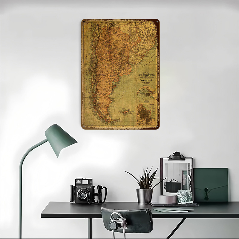 Mapa Vintage de Argentina, Pós - Custom Map Poster reseña y precio