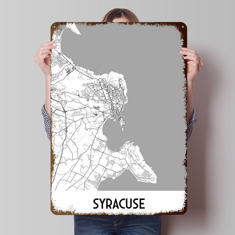 Mapa de la ciudad de Syracuse, - Custom Map Poster reseña y precio