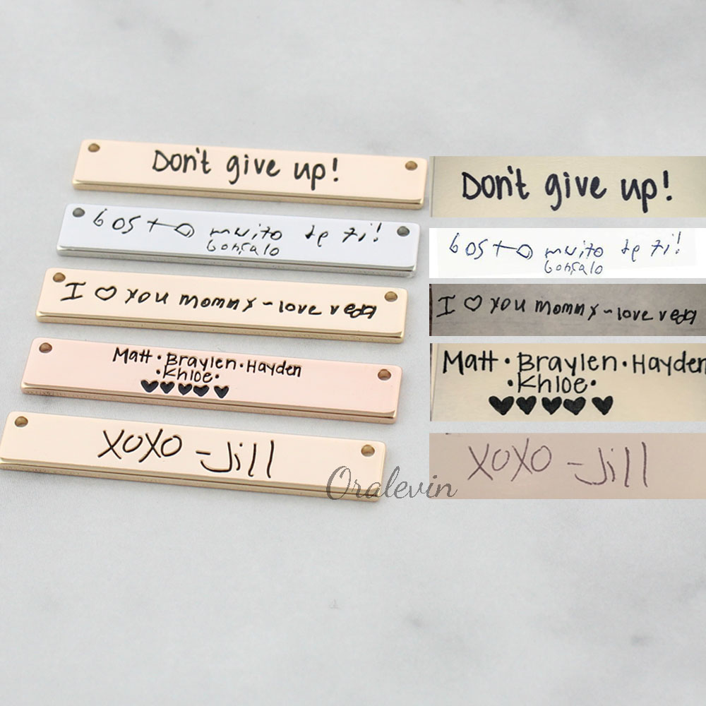 Collar personalizado con nombr - Handwriting Necklace Bar reseña y precio