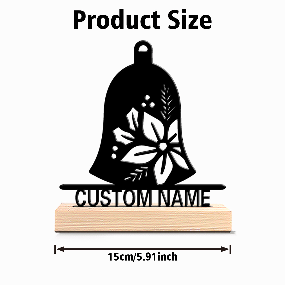 1 Pieza, Nuevo Diseño, Campana - Engraved Wood Frame reseña y precio