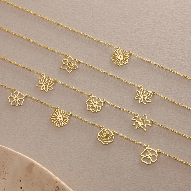 Collar de flores de nacimiento - Birth Flower Necklace reseña y precio