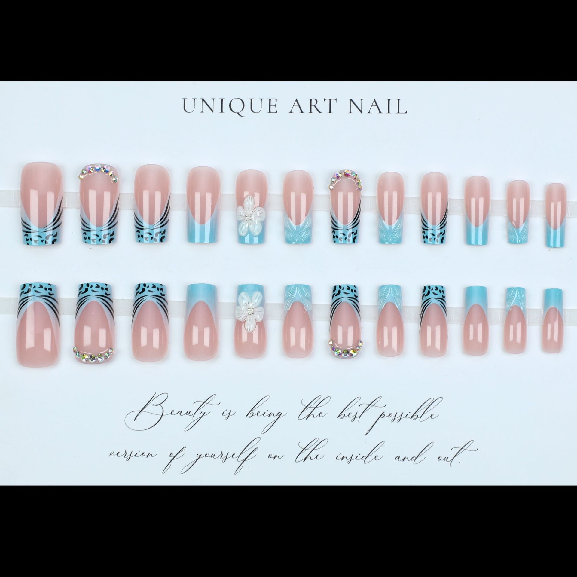 Uñas postizas medianas para mu - Pressed Flower Art reseña y precio