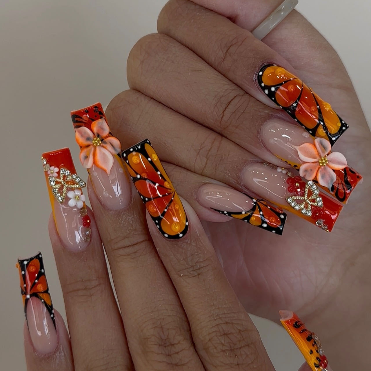 Uñas postizas medianas para mu - Pressed Flower Art reseña y precio