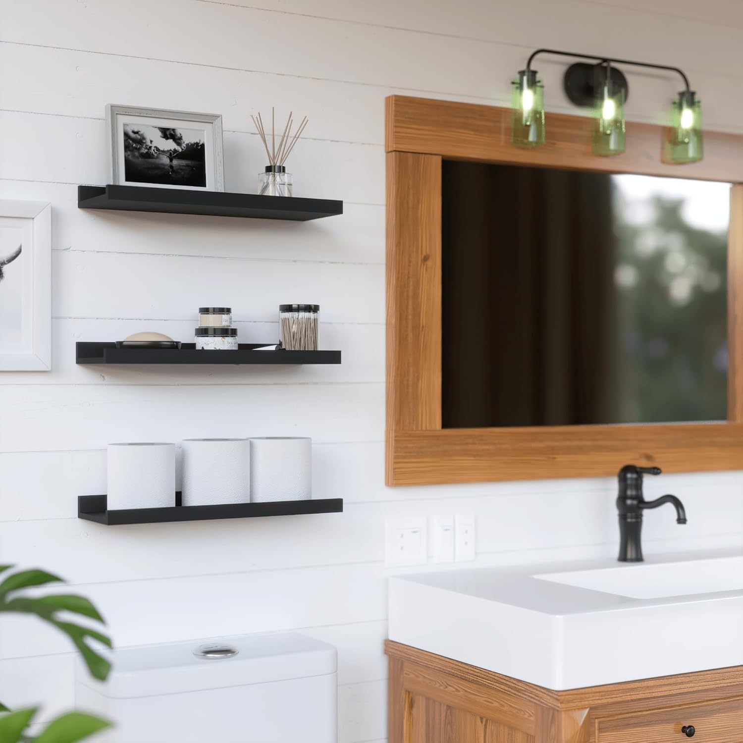 Estante de pared creativo de 2 - Engraved Wood Frame reseña y precio