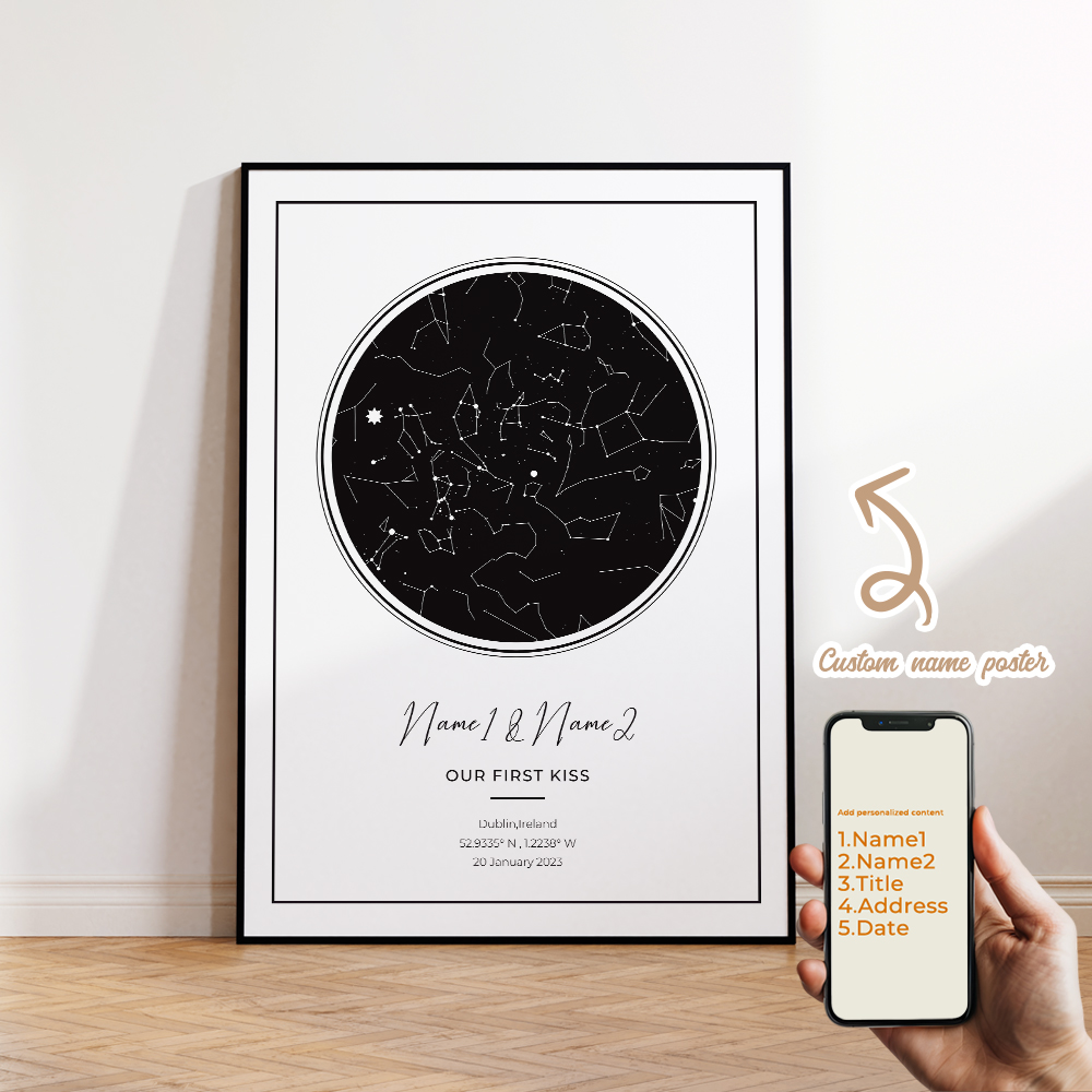 Mapa de estrella de cielo noct - Custom Map Poster reseña y precio