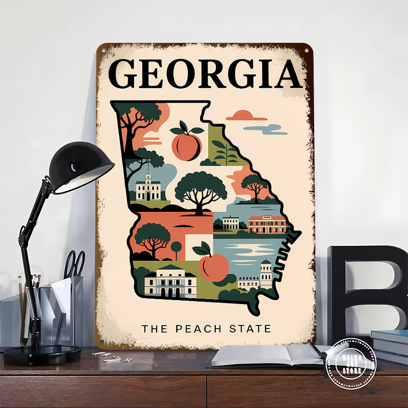 Mapa ilustrado de Georgia: The - Custom Map Poster reseña y precio